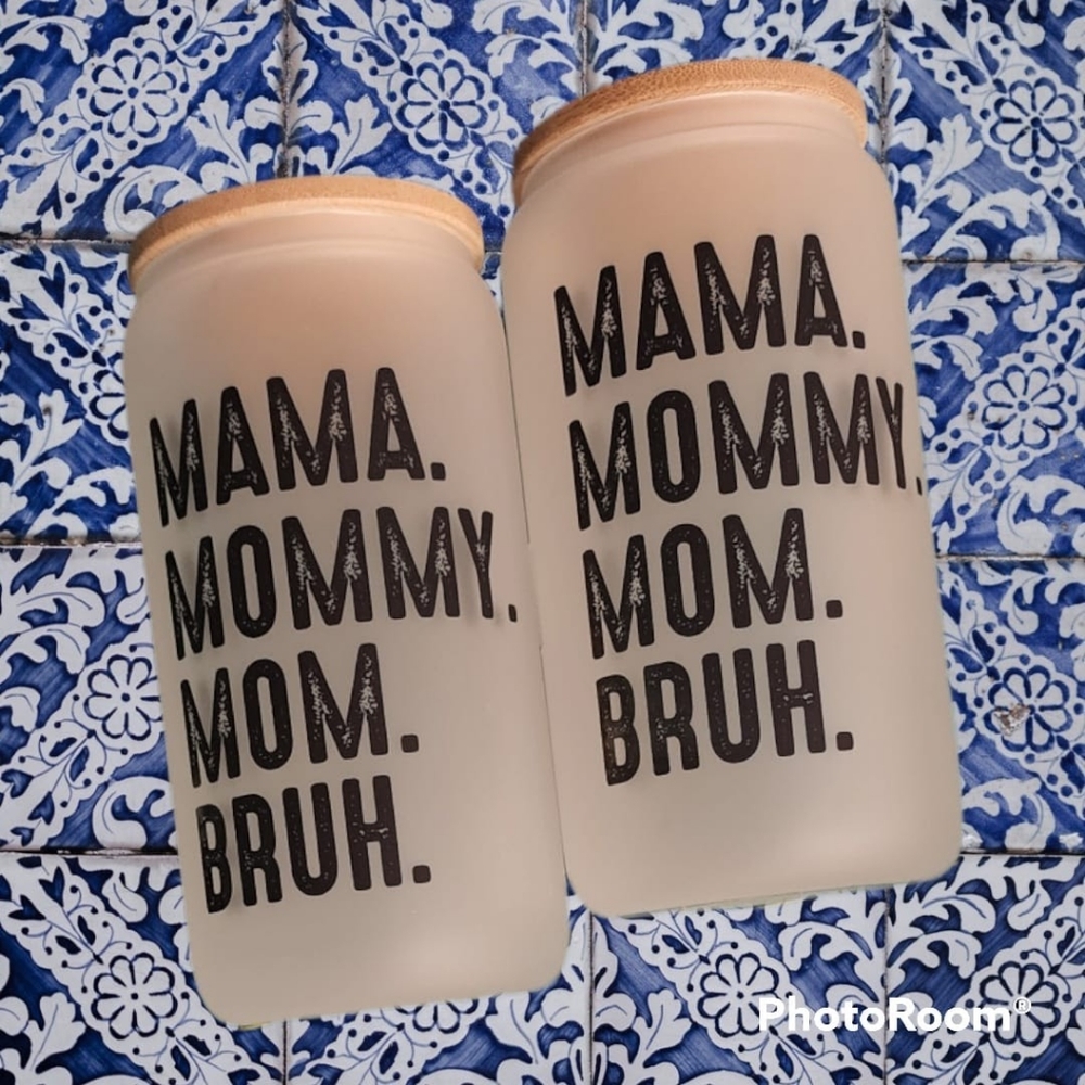 Beer can glass - frosted can - Mom gift